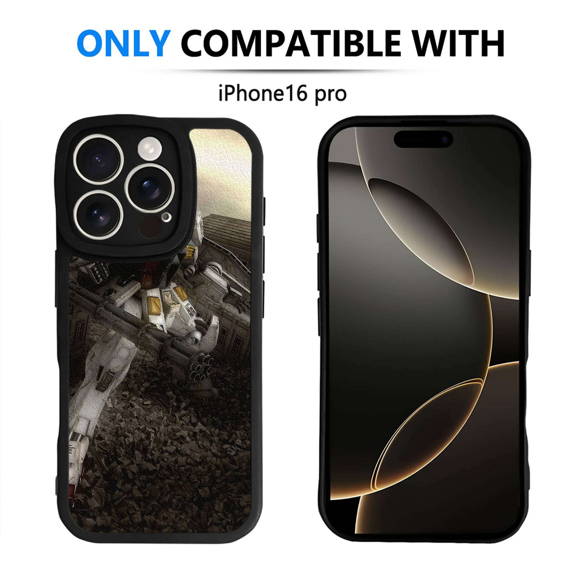 （画像用） 機動戦士ガンダム Mobile Suit Gundam 【iPhone 16シリーズ対応】シリコンスマホケース（レザー調） 材質：シリコン